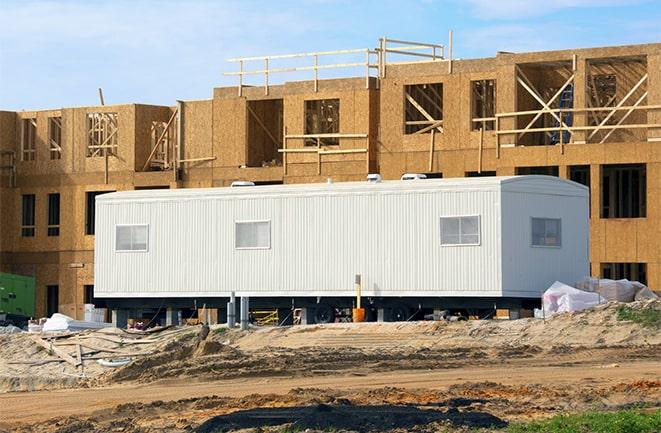 office trailers and equipment rental at a construction site in Anderson