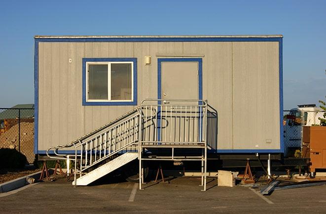 portable workspace trailers at a project site